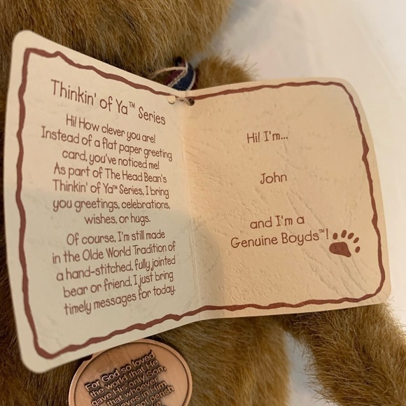 Boyd’s Bears Biblical “John” 10” Bear with Bible Verse 3:16 Style 94808 - Picture 4 of 7
